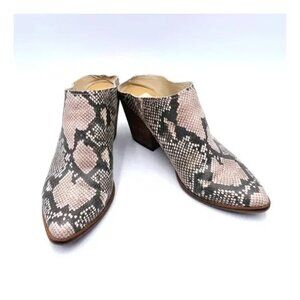 Dolce Vita Snakeskin Mules Size 8.5 Slip On Heel Booties $150